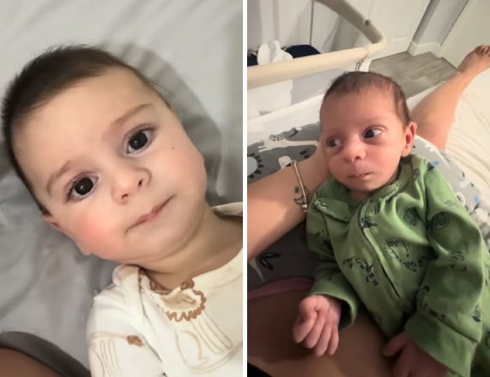 Two newborns lying down, highlighting the emotional impact of postpartum hormones on new mothers.