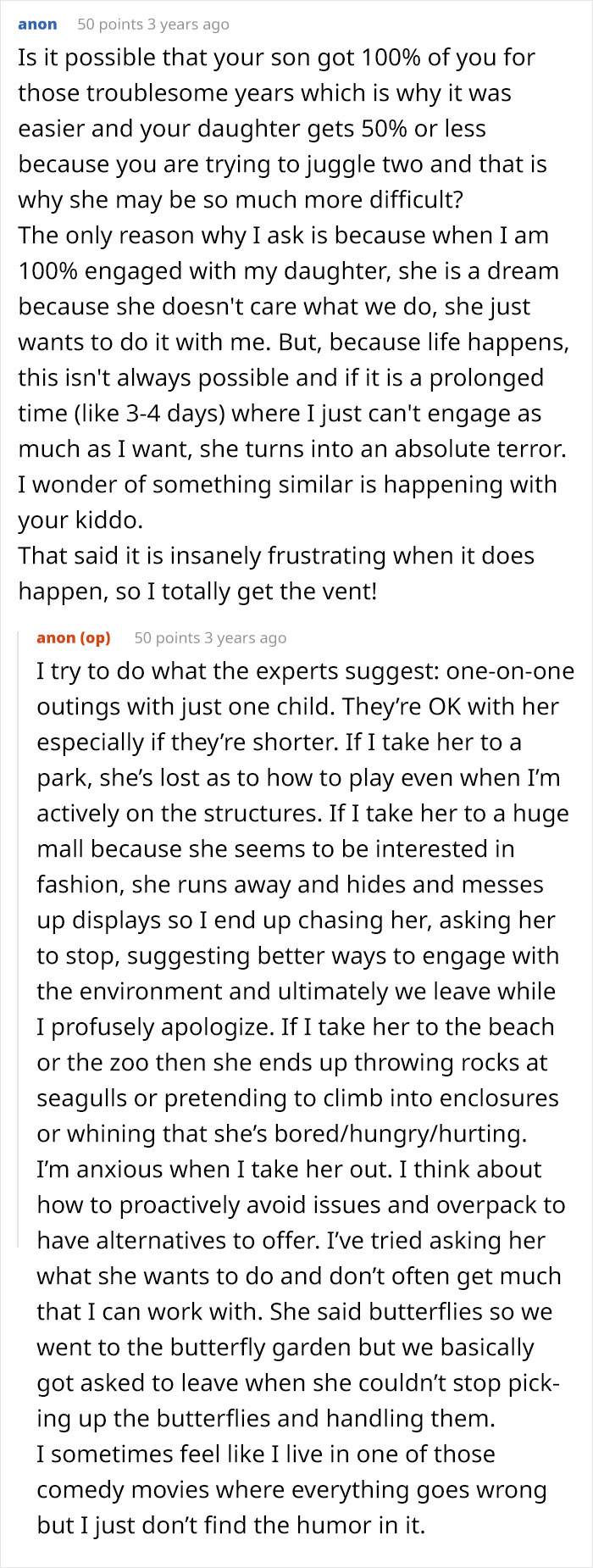 Parent discusses struggles and frustrations of parenting with challenging child in honest confession sparking backlash online.