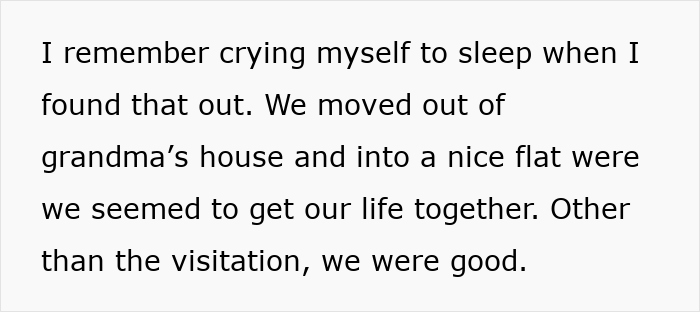 Text excerpt from a manipulative mom daughter story drama about moving out and coping with visitation challenges. - 36