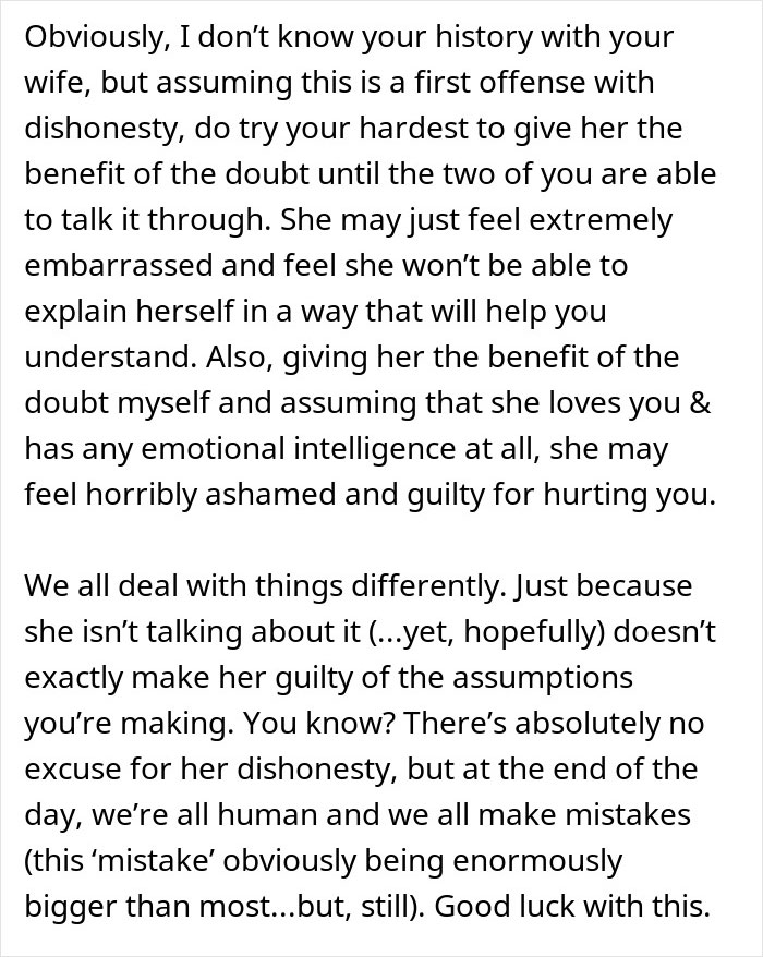 Text excerpt discussing emotional response and honesty in marriage after realizing who their son is named after. - 30