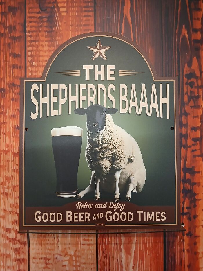 Vintage Style Sheep And A Pint Of Stout