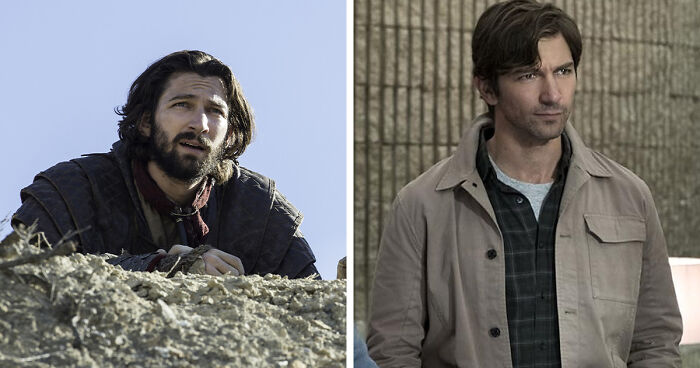 Side-by-side images of the same actor in medieval and modern clothing showing a mind-blowing realization of the same actor. - 20