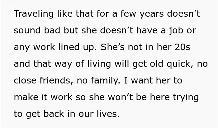 Woman traveling alone to find herself on a dream trip, leaving her husband without telling him.