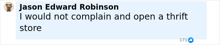 Text post by Jason Edward Robinson suggesting to open a thrift store after receiving hundreds of mistaken Amazon packages. Text post by Jason Edward Robinson suggesting to open a thrift store after receiving hundreds of mistaken Amazon packages.