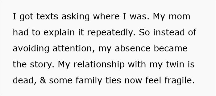 Text excerpt about a gay man attending his twin&rsquo;s wedding with his partner, facing family conflict and fragile ties.