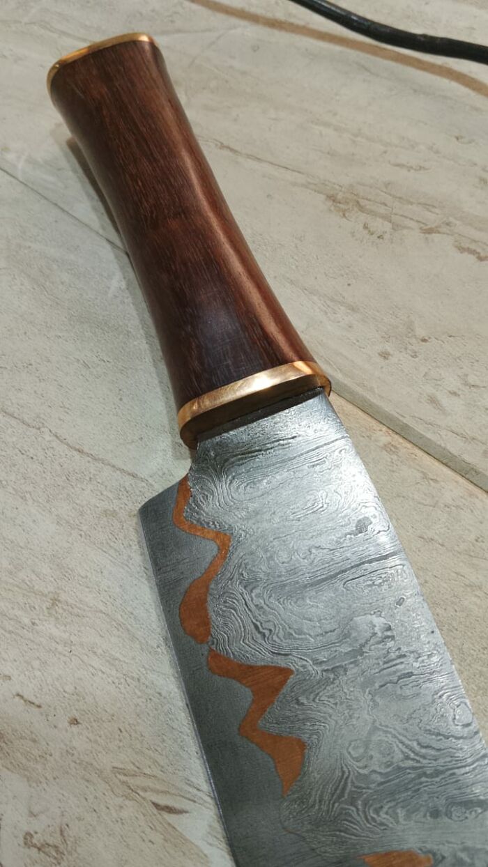 Cu Mai Custom Handmade San Mai Chef Knife Gift For Her