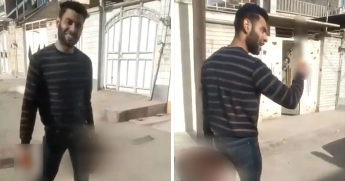 Man in striped shirt and jeans standing outdoors in a blurred scene related to resurfaced 17YO mom case anger.