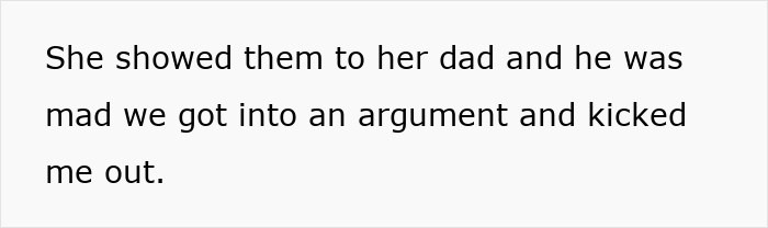 Text message screenshot showing a teen&rsquo;s forged texts causing argument and dad kicking out pregnant fianc&eacute;e.