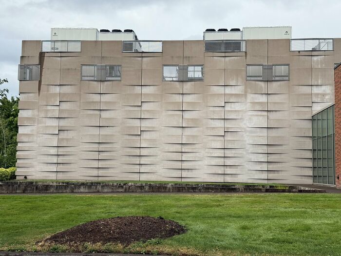 Modern home exterior with unusual, failed creative design elements on the wall, highlighting home creativity fails.