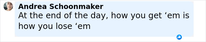 Andrea Schoonmaker sharing a thoughtful message about karma and relationships, emphasizing how actions impact outcomes.