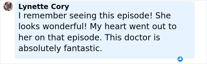 Comment by Lynette Cory praising a plastic surgeon who fixes botched operations, calling the doctor fantastic.