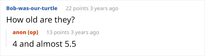 Screenshot of a Reddit conversation showing a mom&rsquo;s brutally honest confession sparking backlash and comments about ages.
