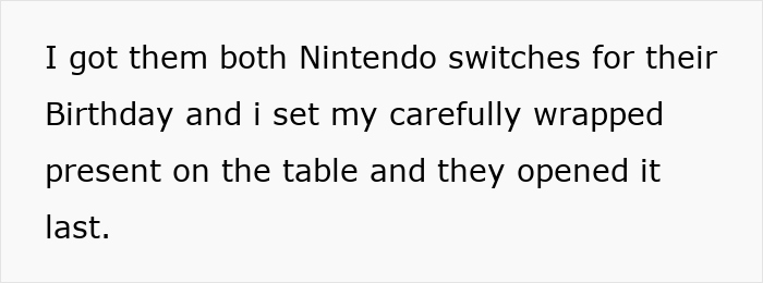 Text displayed describing a manipulative mom daughter story drama about gifts and birthday Nintendo Switch consoles. - 6