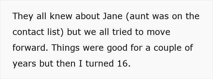 Text excerpt from a manipulative mom daughter story drama discussing family awareness and changes at age 16. - 39