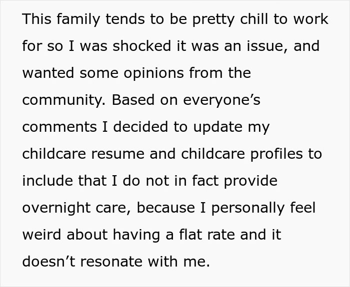 Nanny shocked after being asked to work 20 hours overnight but offered pay for only 8 hours of work. - 10