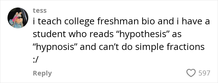 Comment from a concerned US teacher sharing literacy struggles with students misreading key terms and difficulty with fractions.