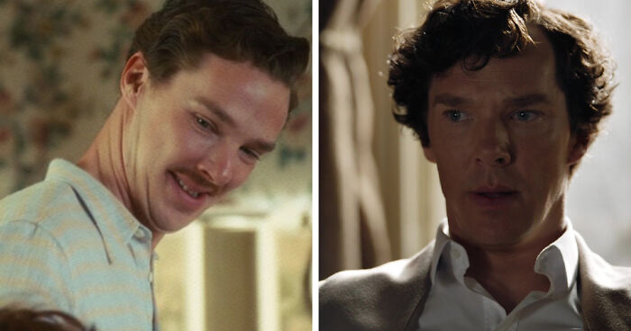 Side-by-side images of two actors highlighting a mind-blowing realization of the same actor in different roles. - 16