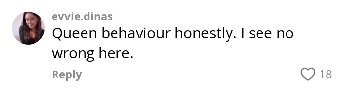 A TikTok comment from evvie.dinas praising queen behavior in response to a video about a descendant of Mongolia's last king.