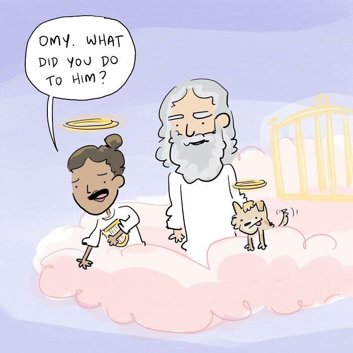 Man taking a deep breath while leaning on a table, illustrating a funny comic about arguing with their own brain.