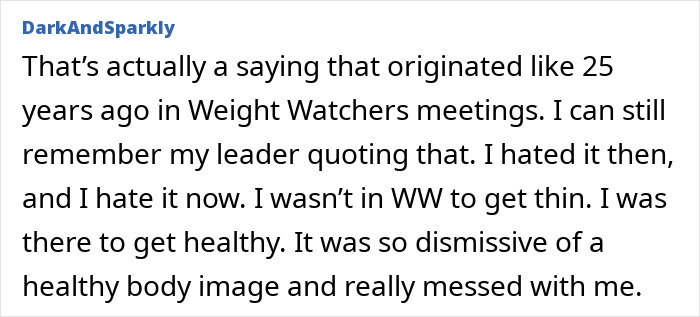 Screenshot of a fan comment discussing Ilona Maher's response to Kate Moss&rsquo; skinny quote and its impact on healthy body image.