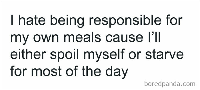Text post humor about hating to be responsible for meals, fitting hilarious posts to share with your circle of idiots.