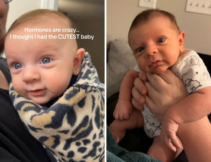 Two newborn babies held by adults, illustrating women calling out their postpartum hormones and changing perceptions.