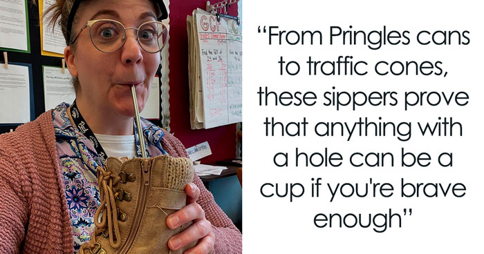 49 Outrageously Creative Sippers Who Chose To Drink From Anything But A Cup