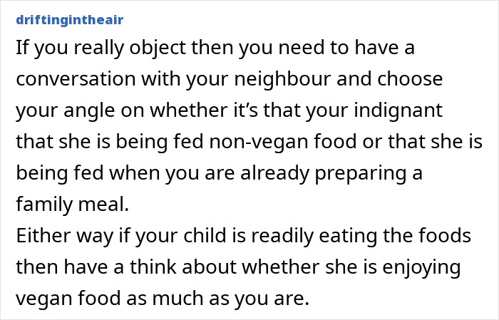 Vegan Mom Feels Uneasy After Learning Neighbor Keeps Feeding Her 6YO Huge Meals, Asks What To Do - 17