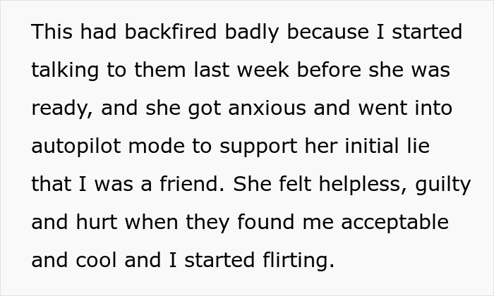 Text excerpt describing a man demoted to friend by his girlfriend who then upgrades himself to a flirty bachelor.