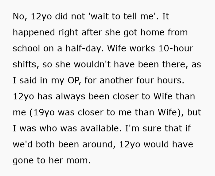 Text excerpt discussing a mom and daughter relationship during menstruation, focusing on timing and family dynamics. - 54
