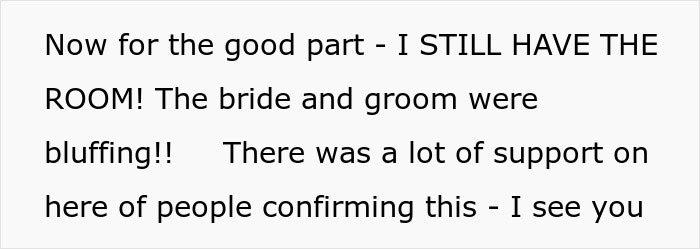 Text excerpt showing a bride trying to cancel a guest’s resort room out of spite, but it backfires with support from others. - 35