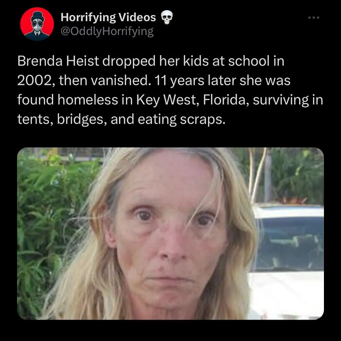 Woman with unkempt blonde hair and a distressed expression, illustrating unnerving and oddly horrifying real-life story.