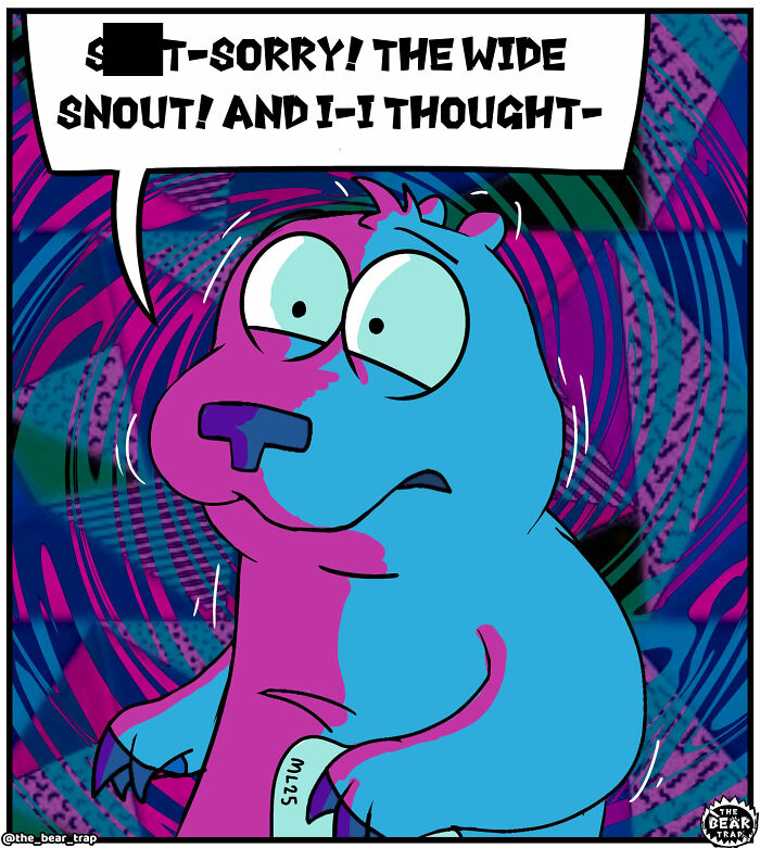 Animal comics showing a tired alligator cashier and a bear customer using a funny farewell phrase at checkout.