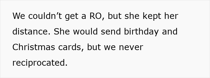 Text excerpt describing a manipulative mom-daughter story drama with distant holiday gestures and no reciprocation. - 47