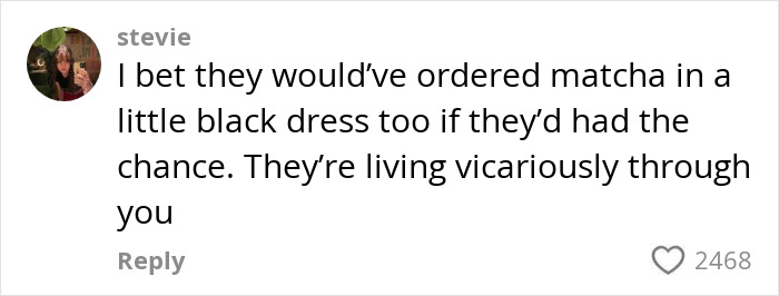 Social media comment by user stevie discussing living vicariously, with 2468 likes on a post about the descendant of the last king of Mongolia.