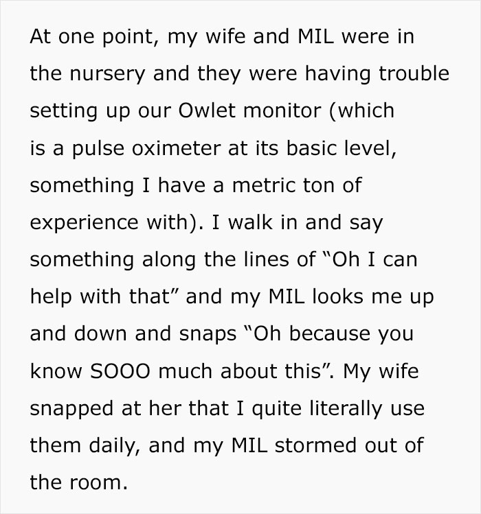 Text describing a woman upset as her sister-in-law took her daughter away, causing tension and emotional conflict.