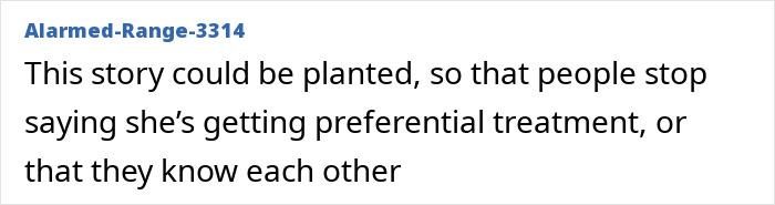 Comment from user Alarmed-Range-3314 discussing skepticism about Blake Lively's court case and claims of preferential treatment. - 14