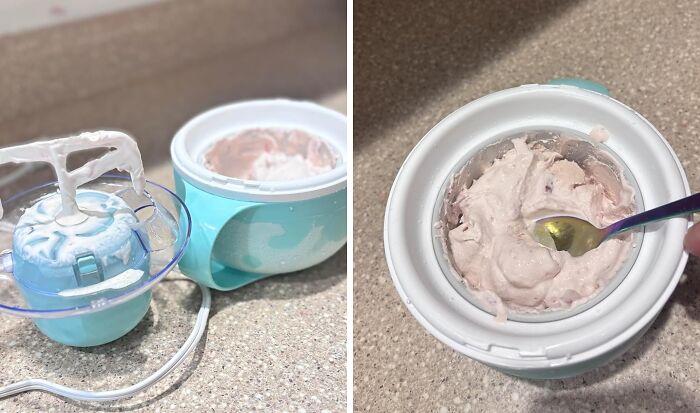 Compact turquoise ice cream maker blending creamy dessert, a top 5-star Prime Day find for kitchen lovers.