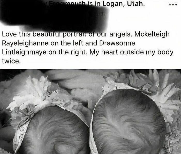 Black and white photo of two babies with unique names, illustrating popular baby names that parents loved but others judged.