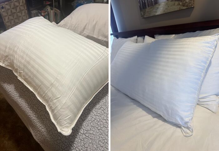 Two white striped pillows on beds showcasing deals on brands you know and love for Prime Day shopping.