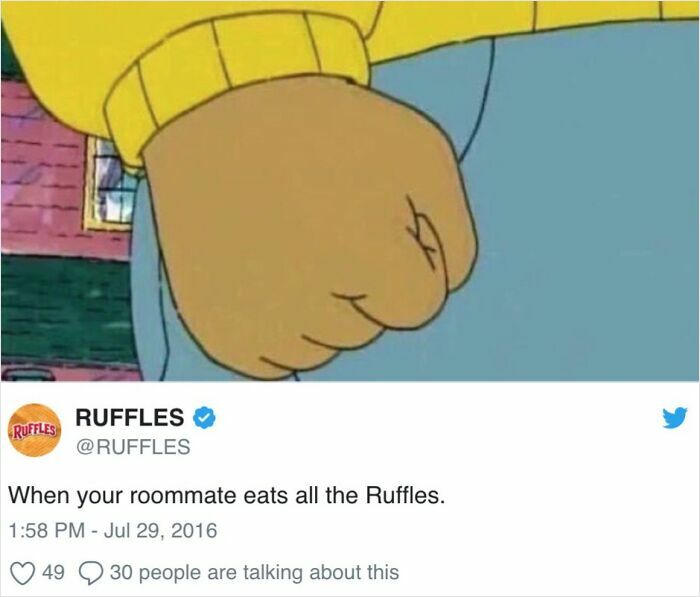 Close-up of a clenched fist meme from official social media post, highlighting funniest moments shared online.