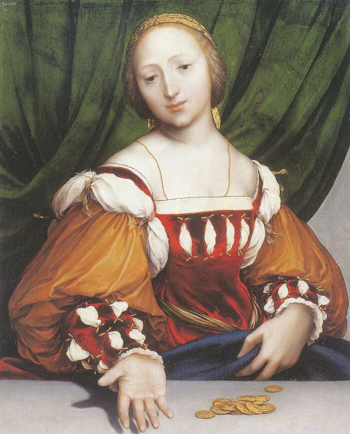 Portrait of a historical courtesan dressed in Renaissance attire, symbolizing courtesans as power players in history.