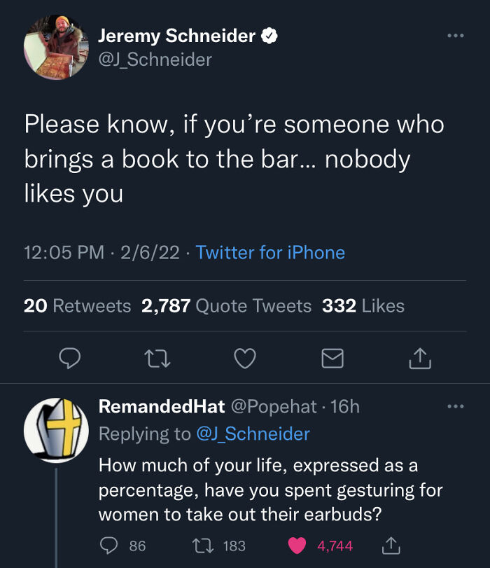 Screenshot of a Twitter exchange showing internet responses that hit hard with witty comments and high engagement.