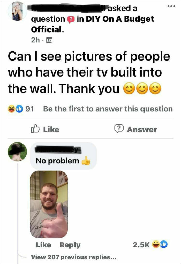 A humorous internet response with a man giving thumbs up, illustrating popular internet responses that hit hard.