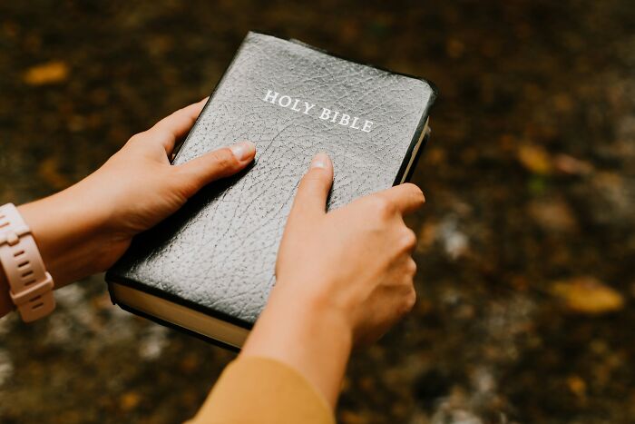 Hands holding a black Holy Bible, illustrating common religious myths about Jesus and the Bible.