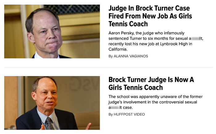 Judge Aaron Persky losing job as girls tennis coach highlights consequences of their own stupidity costing people jobs.