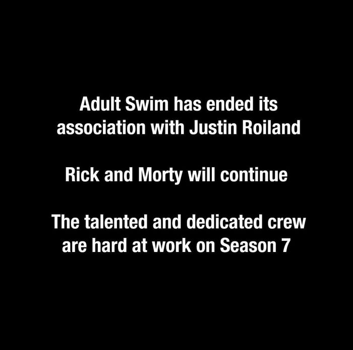 Adult Swim announces ending association with Justin Roiland amid consequences of losing jobs due to their own mistakes.
