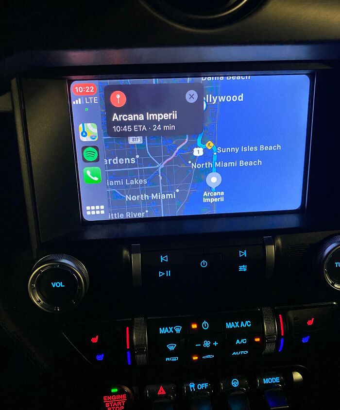 Car navigation screen showing route to Arcana Imperii, illustrating interesting mysteries that still baffle people in modern technology.