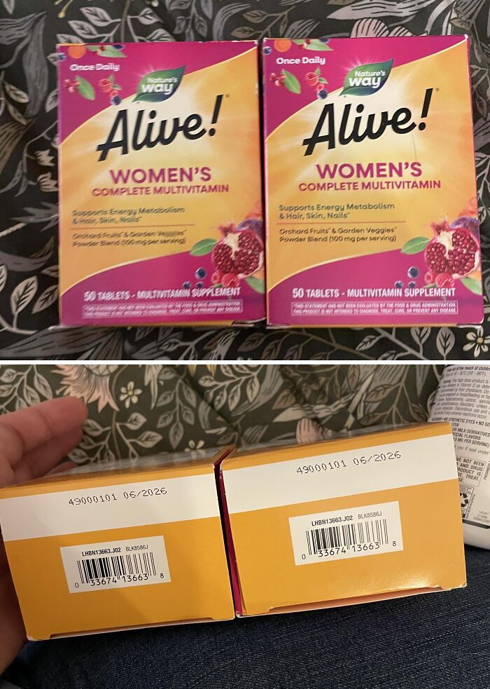Two identical supplements showing real-life glitches in the matrix with matching details and barcodes side by side.
