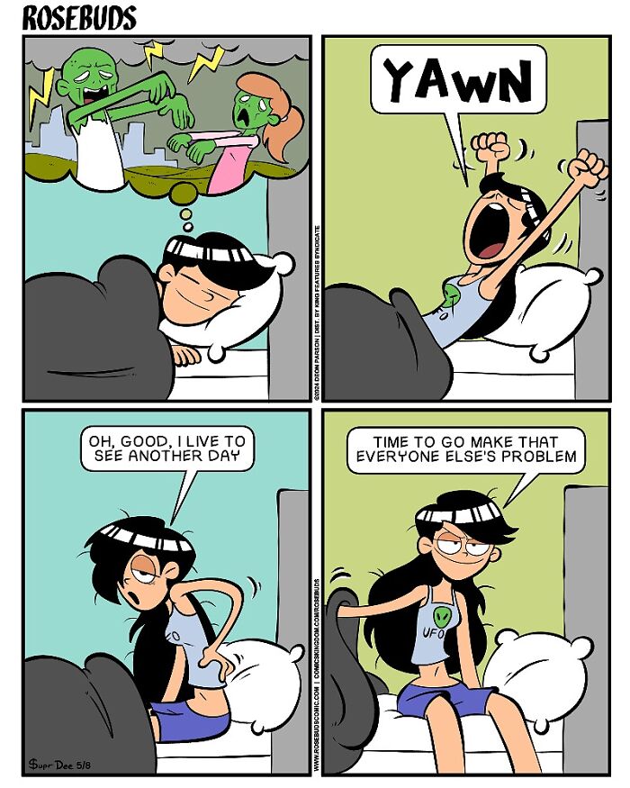 Comic strip by Deon Parson showing the beauty and madness of sisterhood through daily life moments and humor.